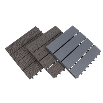 WPC Decking DIY Balcony Decking Tiles with Plastic Interlocking Base